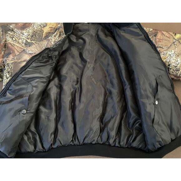 WFS Camo Gear Sz L Quilted LS Pockets Inside & Out Full Zip Burly Camo Tan Coat - Picture 5 of 9